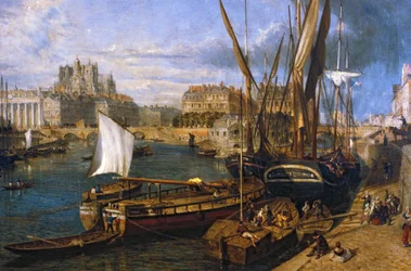 Loire-Atlantique Nr. 120 - Nantes - Musée Dobrée - „Der Hafen von Nantes“ - von William Parrot (1813-1869) - Gemälde von 1804